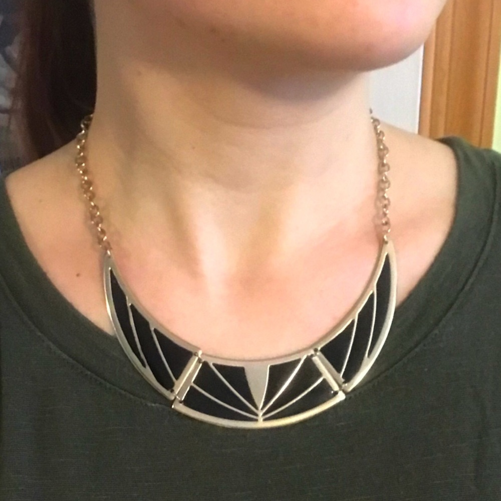 Statement Black & Gold Bib Necklace